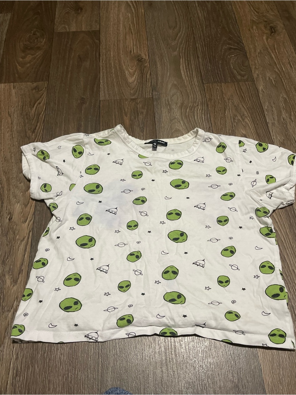 Attitude Included White Alien Print Tee